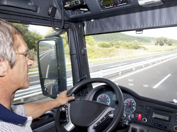 Truck driver on the highway