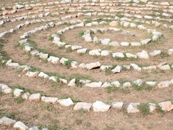 rocks arranged in a spiral